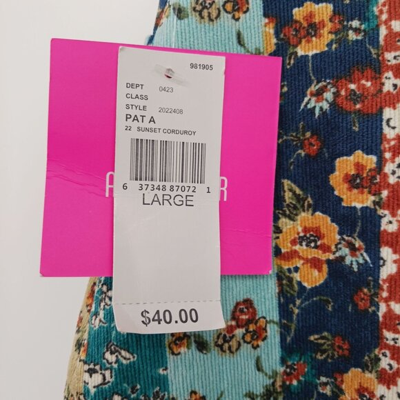 Amy Byer Corduroy Mini Skirt Large Multicolor Patchwork Y2K Retro NWT - Picture 7 of 10